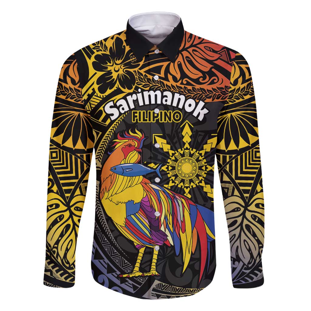 Philippines Sarimanok Family Matching Off Shoulder Short Dress and Hawaiian Shirt Papanok Legendary Bird Okir Polynesian Pattern