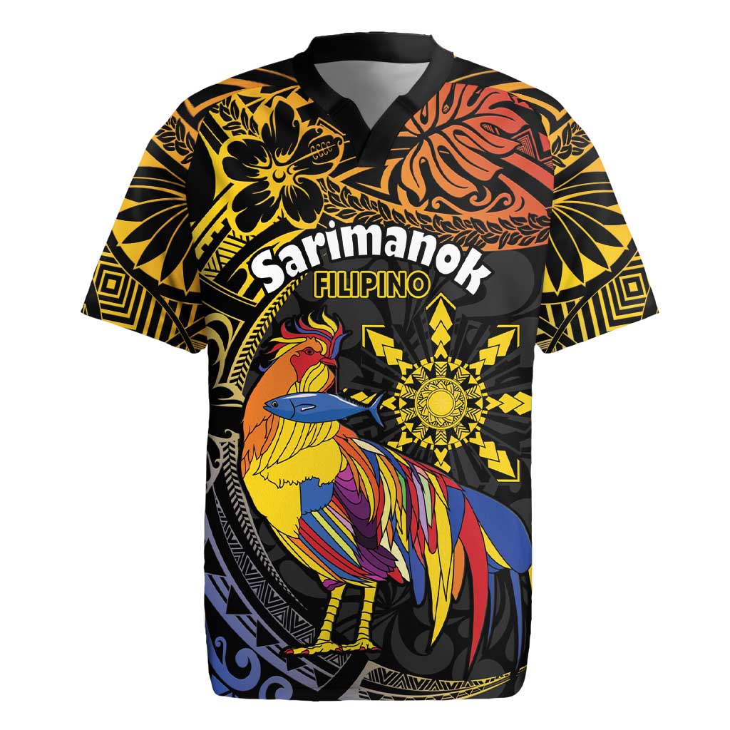 Philippines Sarimanok Rugby Jersey Papanok Legendary Bird Okir Polynesian Pattern