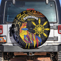 Philippines Sarimanok Spare Tire Cover Papanok Legendary Bird Okir Polynesian Pattern