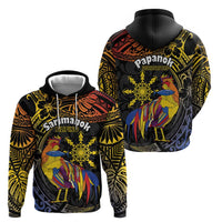 Philippines Sarimanok Zip Hoodie Papanok Legendary Bird Okir Polynesian Pattern LT14 - Polynesian Pride