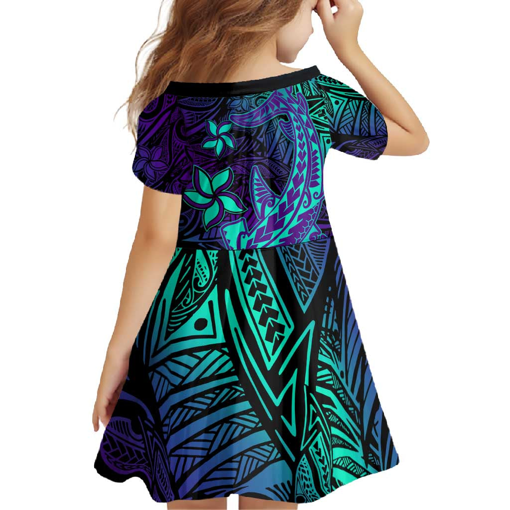Purple Polynesian Family Matching Long Sleeve Bodycon Dress and Hawaiian Shirt Tribal Hammerhead Shark LT14