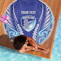 Northland 2026 Rugby Custom Beach Blanket NZ Maori Silver Fern
