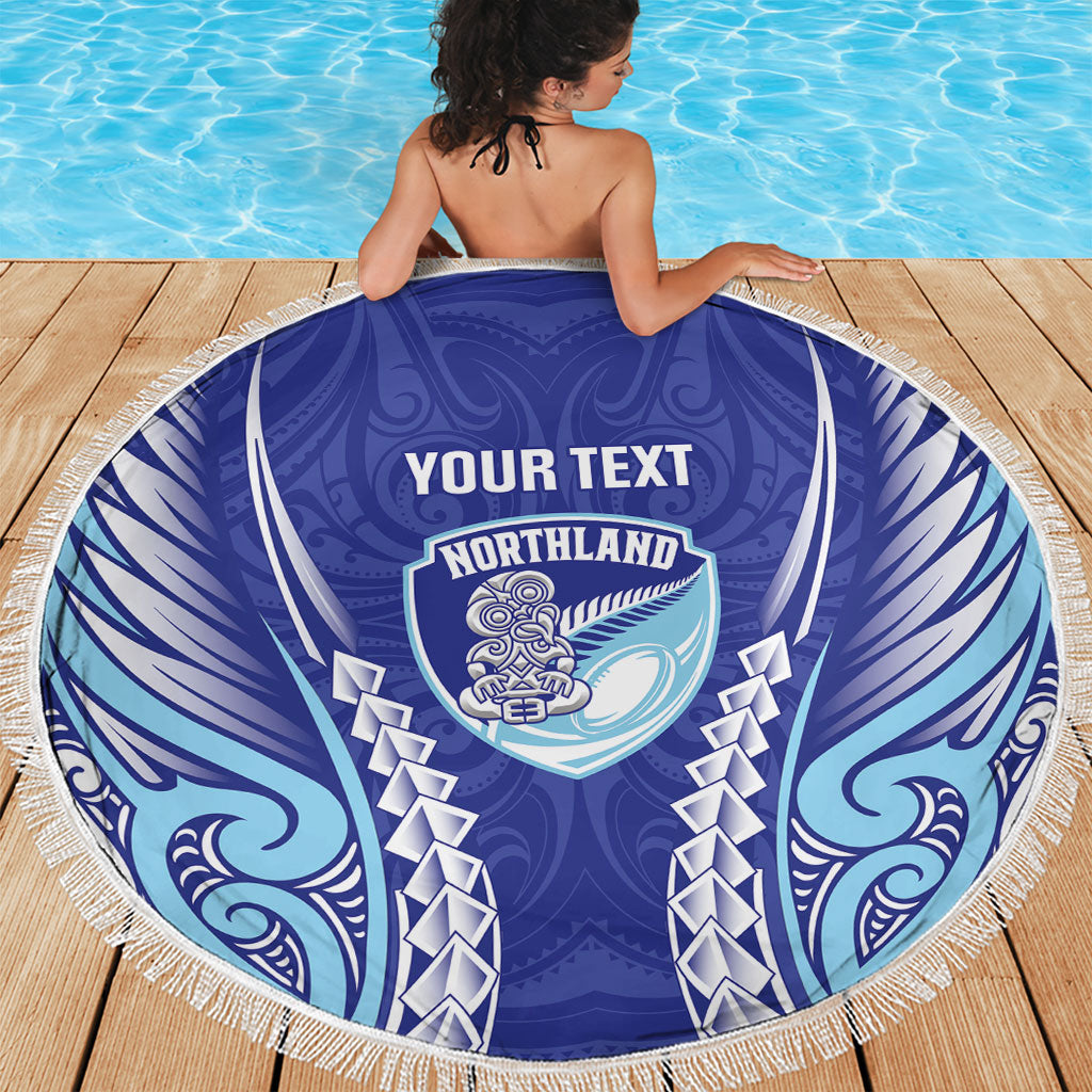 Northland 2026 Rugby Custom Beach Blanket NZ Maori Silver Fern