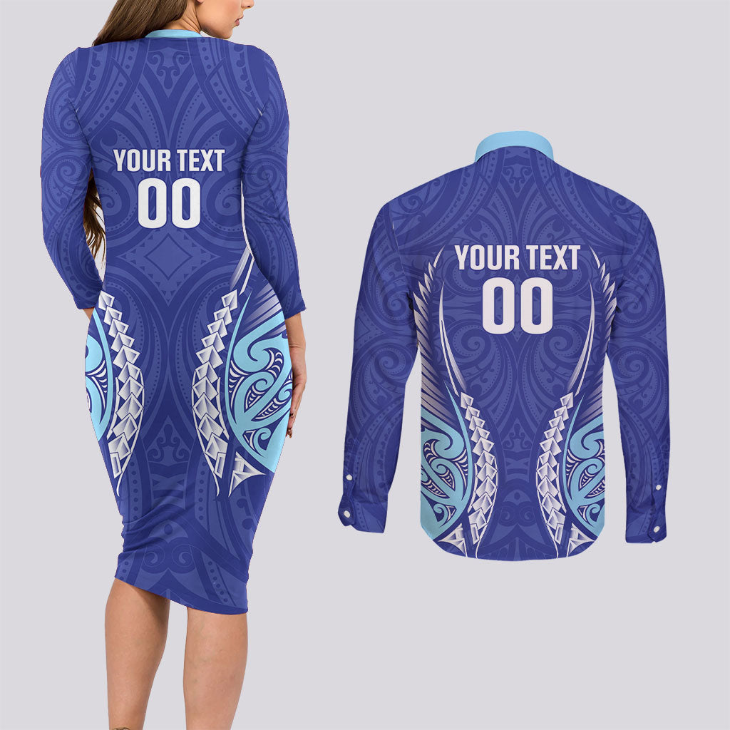 Northland 2026 Rugby Custom Couples Matching Long Sleeve Bodycon Dress and Long Sleeve Button Shirt NZ Maori Silver Fern