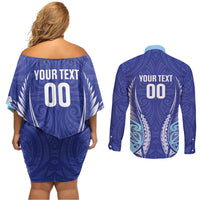 Northland 2026 Rugby Custom Couples Matching Off Shoulder Short Dress and Long Sleeve Button Shirt NZ Maori Silver Fern