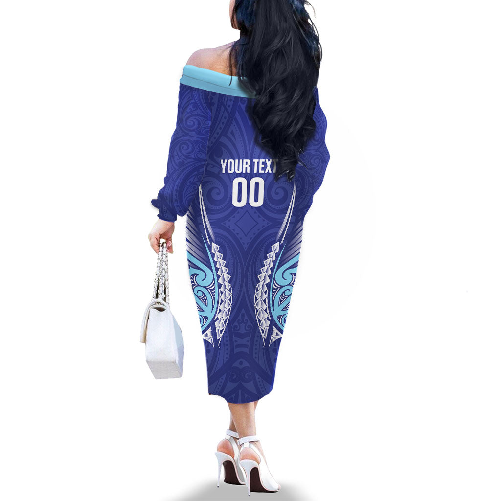 Northland 2026 Rugby Custom Family Matching Off The Shoulder Long Sleeve Dress and Hawaiian Shirt NZ Maori Silver Fern