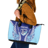 Northland 2026 Rugby Custom Leather Tote Bag NZ Maori Silver Fern LT14 Blue - Polynesian Pride