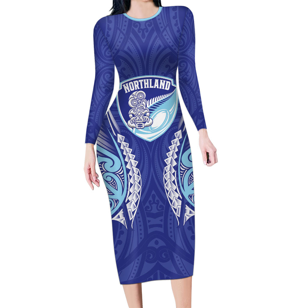 Northland 2026 Rugby Custom Long Sleeve Bodycon Dress NZ Maori Silver Fern