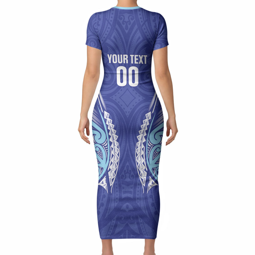 Northland 2026 Rugby Custom Short Sleeve Bodycon Dress NZ Maori Silver Fern LT14 - Polynesian Pride