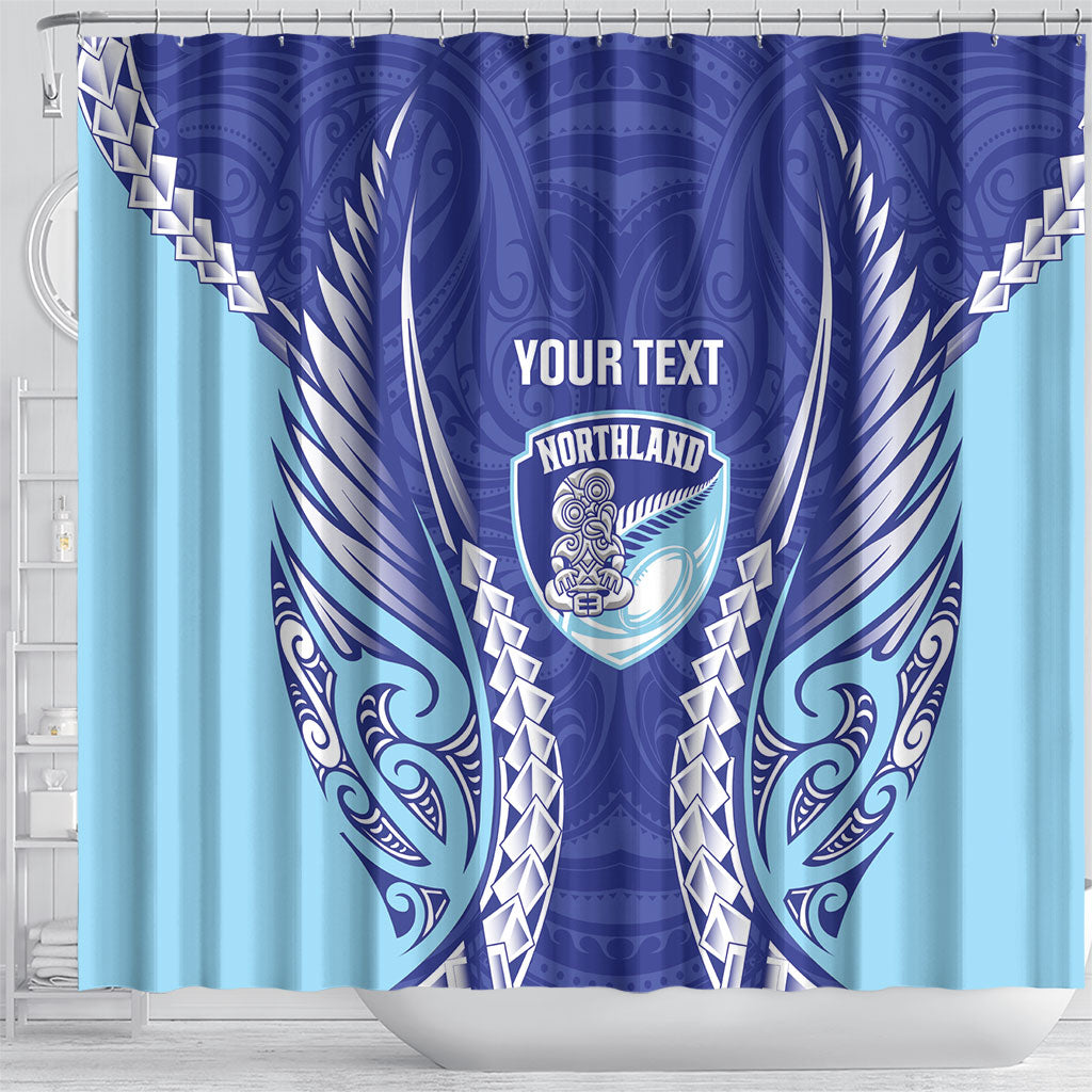 Northland 2026 Rugby Custom Shower Curtain NZ Maori Silver Fern