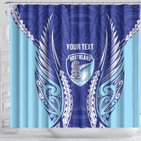 Northland 2026 Rugby Custom Shower Curtain NZ Maori Silver Fern