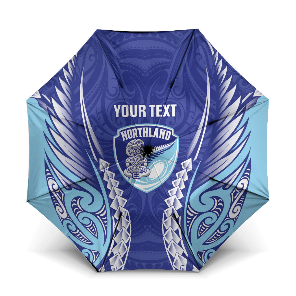 Northland 2026 Rugby Custom Umbrella NZ Maori Silver Fern LT14 One Size Folded 11.42 inch Opened Diameter 37.4 inch Blue - Polynesian Pride