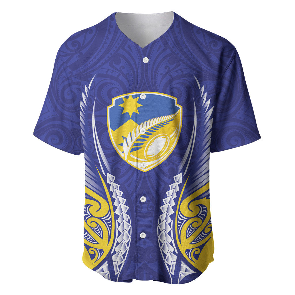 Otago 2026 Rugby Custom Baseball Jersey NZ Maori Silver Fern LT14 Blue - Polynesian Pride
