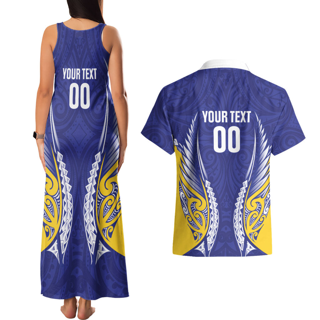 Otago 2026 Rugby Custom Couples Matching Tank Maxi Dress and Hawaiian Shirt NZ Maori Silver Fern