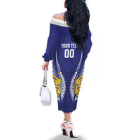 Otago 2026 Rugby Custom Family Matching Off The Shoulder Long Sleeve Dress and Hawaiian Shirt NZ Maori Silver Fern