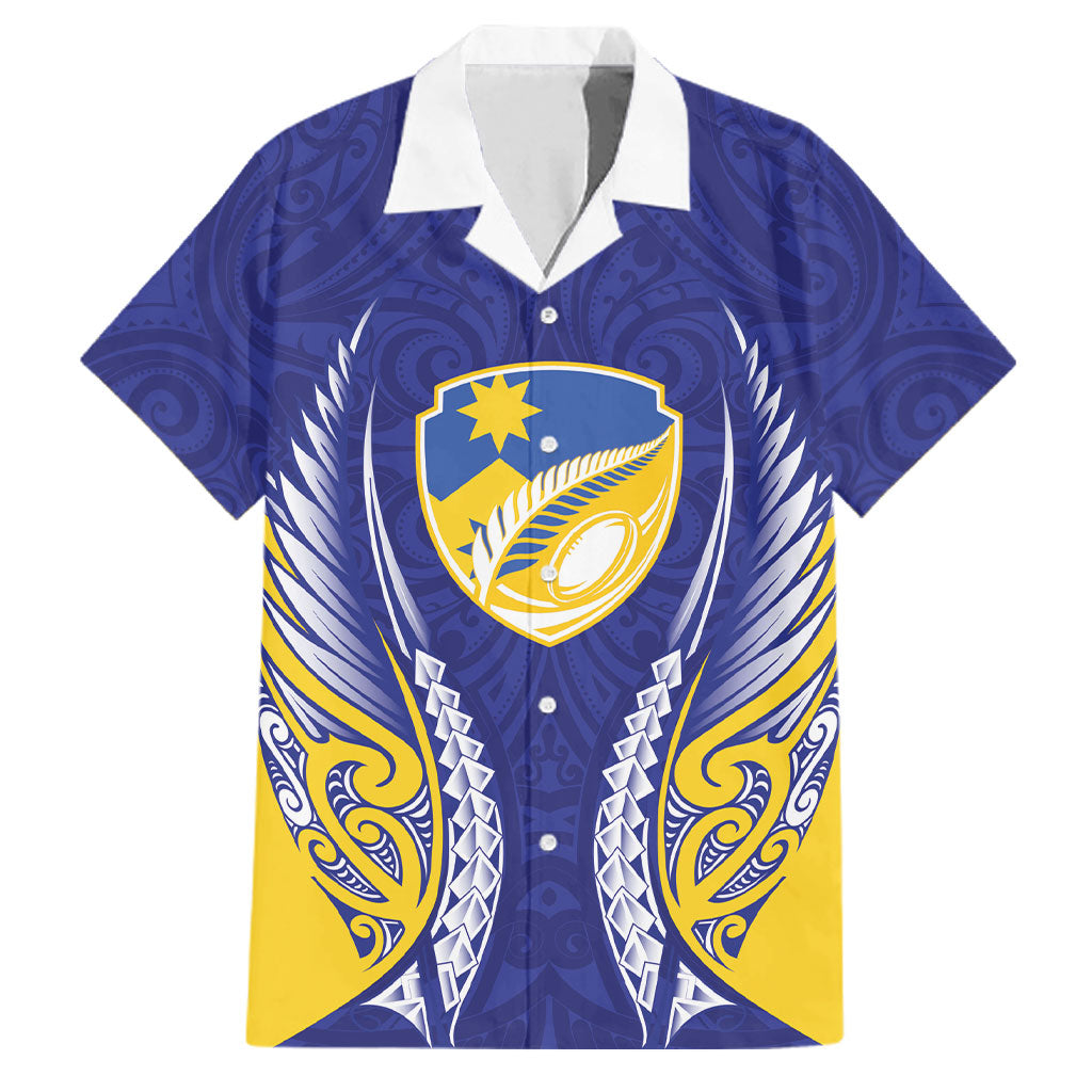 Otago 2026 Rugby Custom Family Matching Off Shoulder Short Dress and Hawaiian Shirt NZ Maori Silver Fern