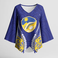 Otago 2026 Rugby Custom Kimono Sleeve Blouse NZ Maori Silver Fern