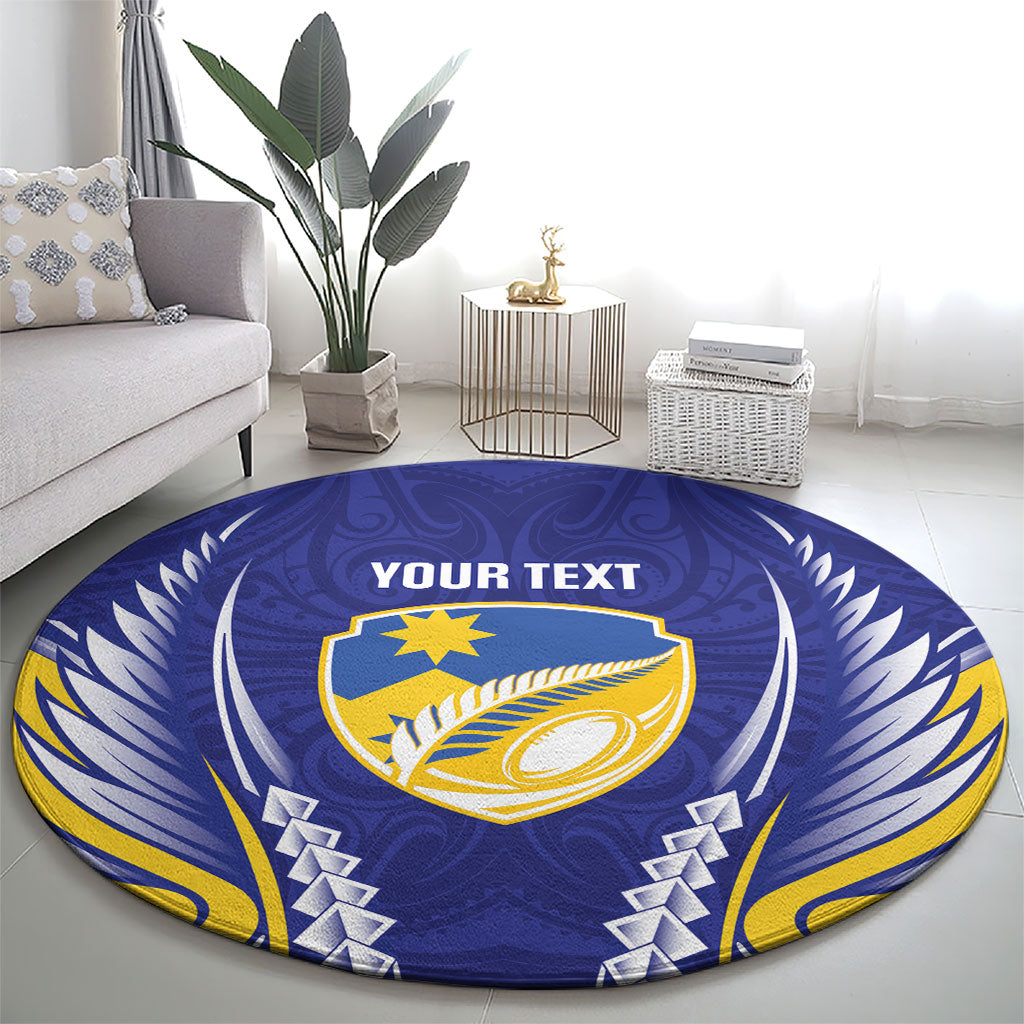Otago 2026 Rugby Custom Round Carpet NZ Maori Silver Fern