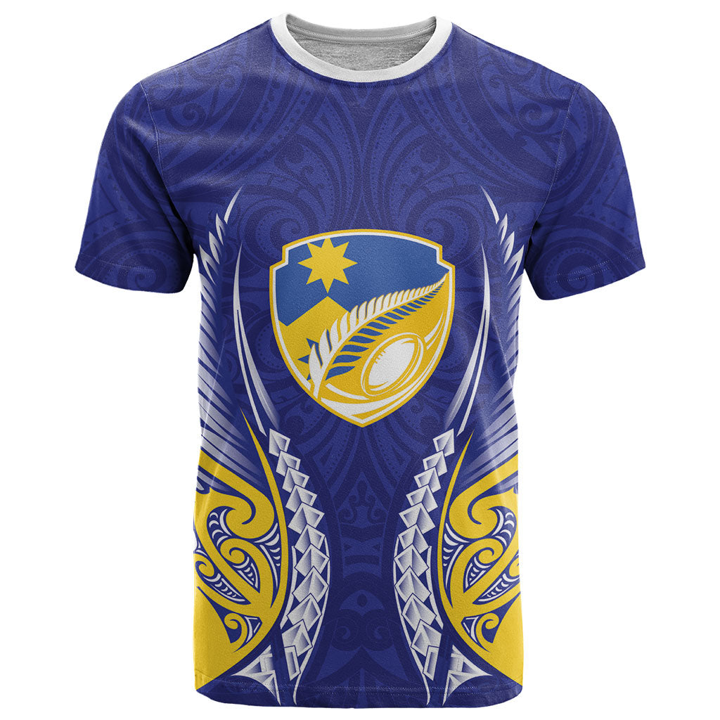 Otago 2026 Rugby Custom T Shirt NZ Maori Silver Fern LT14 Blue - Polynesian Pride