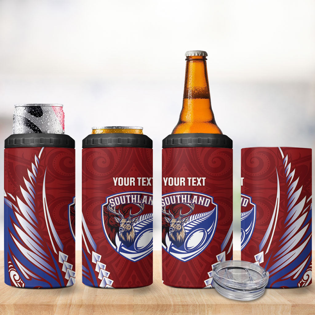 Southland 2026 Rugby Custom 4 in 1 Can Cooler Tumbler NZ Maori Silver Fern
