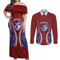 Southland 2026 Rugby Custom Couples Matching Off Shoulder Maxi Dress and Long Sleeve Button Shirt NZ Maori Silver Fern
