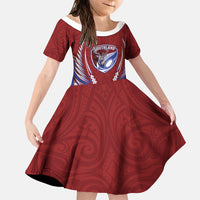 Southland 2026 Rugby Custom Family Matching Off Shoulder Maxi Dress and Hawaiian Shirt NZ Maori Silver Fern