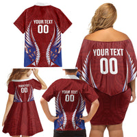 Southland 2026 Rugby Custom Family Matching Off Shoulder Short Dress and Hawaiian Shirt NZ Maori Silver Fern