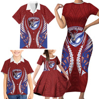 Southland 2026 Rugby Custom Family Matching Short Sleeve Bodycon Dress and Hawaiian Shirt NZ Maori Silver Fern