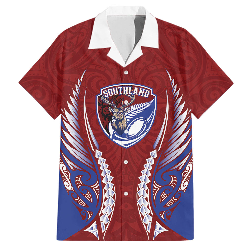 Southland 2026 Rugby Custom Family Matching Short Sleeve Bodycon Dress and Hawaiian Shirt NZ Maori Silver Fern