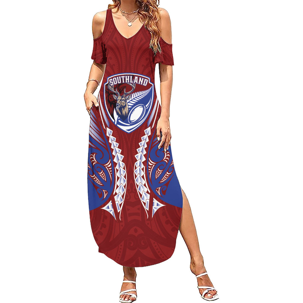 Southland 2026 Rugby Custom Family Matching Summer Maxi Dress and Hawaiian Shirt NZ Maori Silver Fern
