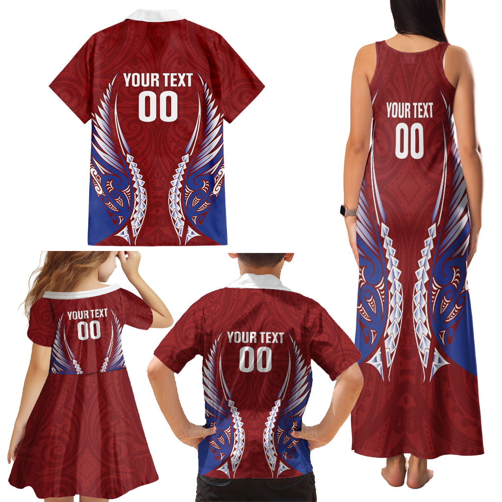 Southland 2026 Rugby Custom Family Matching Tank Maxi Dress and Hawaiian Shirt NZ Maori Silver Fern