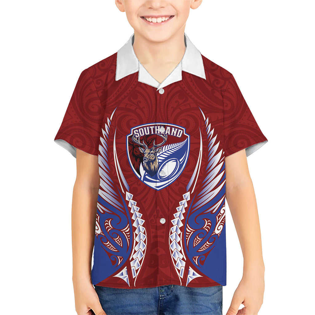 Southland 2026 Rugby Custom Kid Hawaiian Shirt NZ Maori Silver Fern
