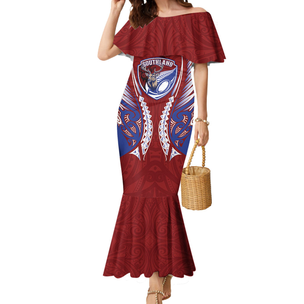 Southland 2026 Rugby Custom Mermaid Dress NZ Maori Silver Fern