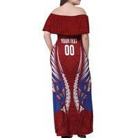 Southland 2026 Rugby Custom Off Shoulder Maxi Dress NZ Maori Silver Fern