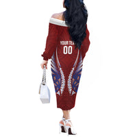 Southland 2026 Rugby Custom Off The Shoulder Long Sleeve Dress NZ Maori Silver Fern