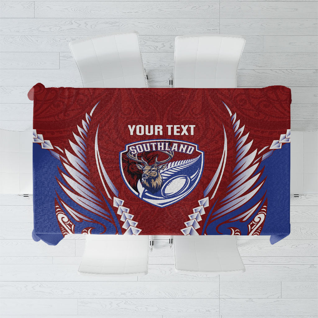 Southland 2026 Rugby Custom Tablecloth NZ Maori Silver Fern