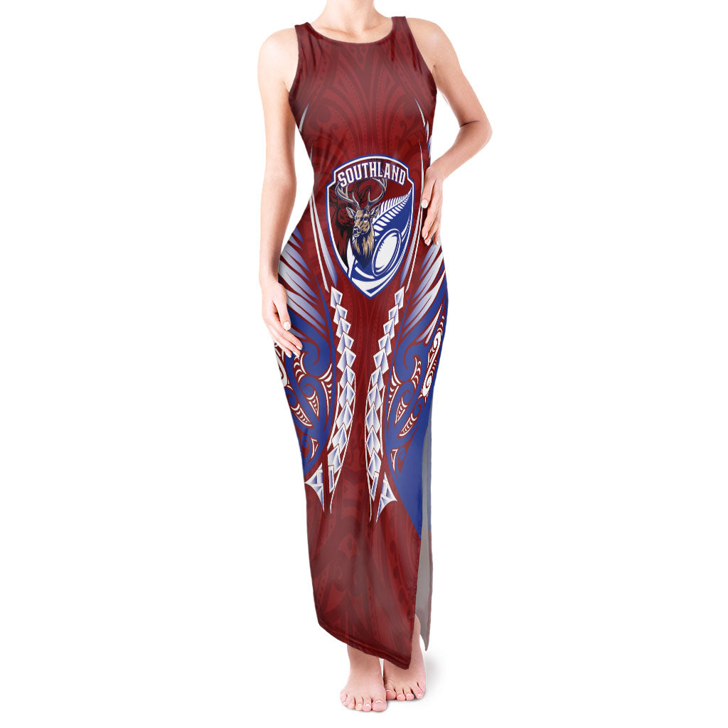 Southland 2026 Rugby Custom Tank Maxi Dress NZ Maori Silver Fern