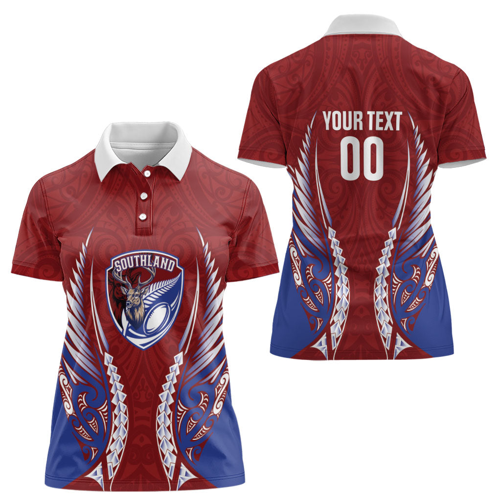 Southland 2026 Rugby Custom Women Polo Shirt NZ Maori Silver Fern