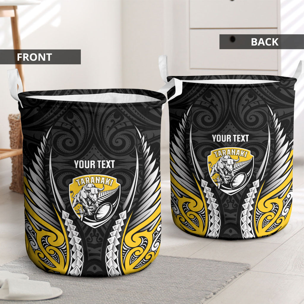 Taranaki 2026 Rugby Custom Laundry Basket NZ Maori Silver Fern