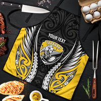 Taranaki 2026 Rugby Custom Apron NZ Maori Silver Fern LT14 Black - Polynesian Pride