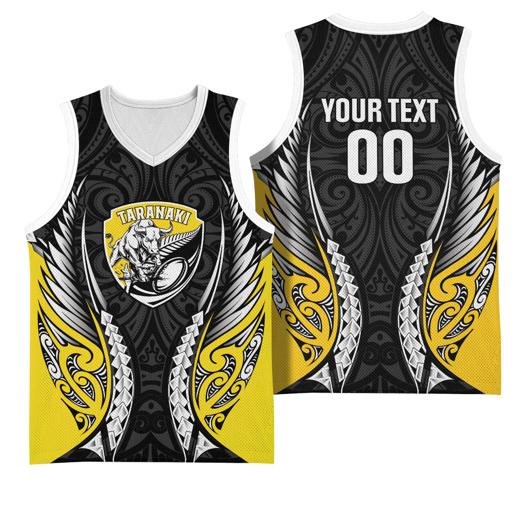 Taranaki 2026 Rugby Custom Basketball Jersey NZ Maori Silver Fern