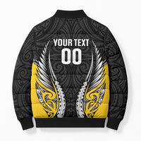 Taranaki 2026 Rugby Custom Bomber Puffer Jacket NZ Maori Silver Fern