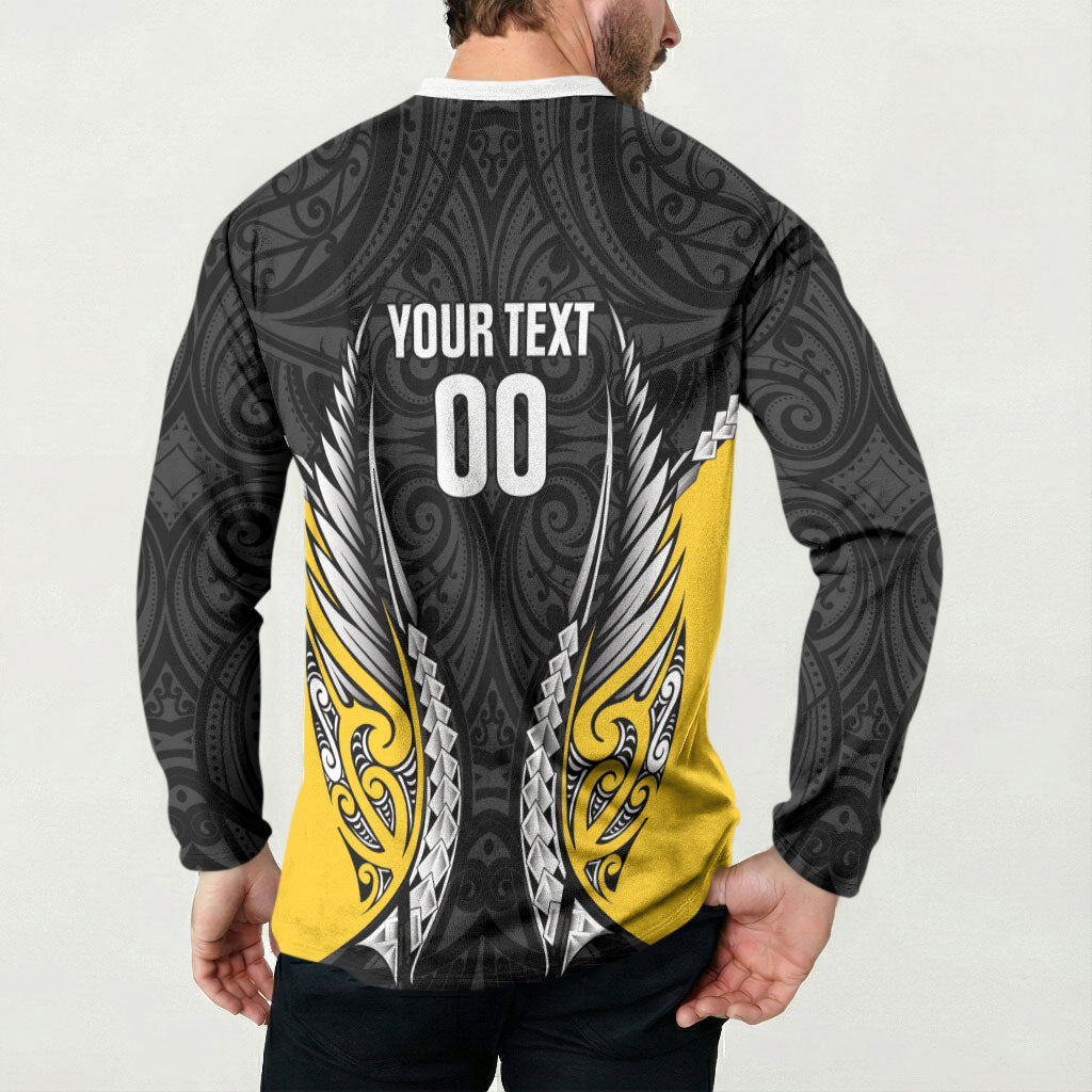 Taranaki 2026 Rugby Custom Button Sweatshirt NZ Maori Silver Fern