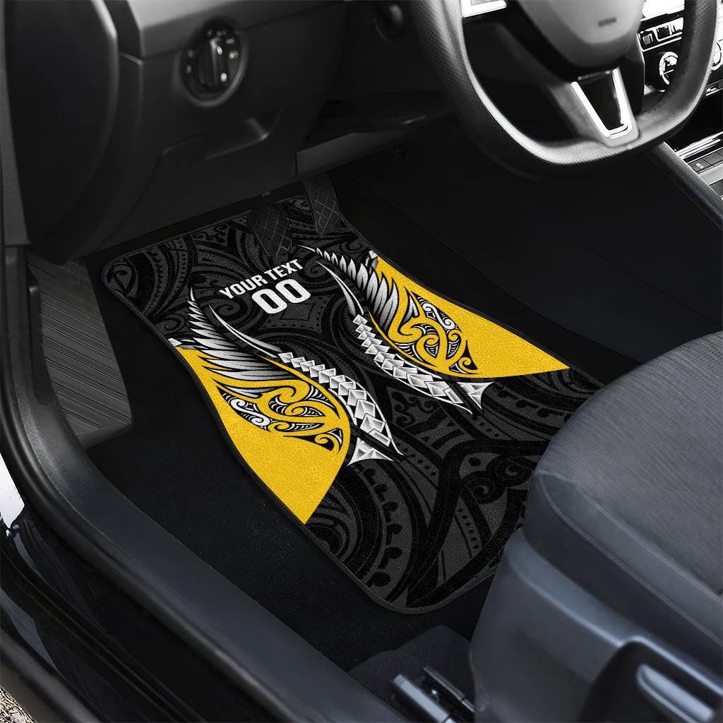 Taranaki 2026 Rugby Custom Car Mats NZ Maori Silver Fern