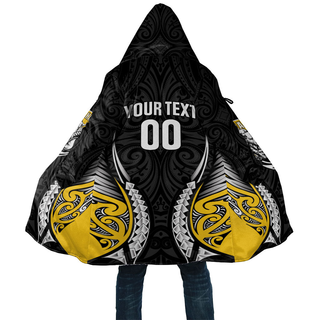 Taranaki 2026 Rugby Custom Cloak NZ Maori Silver Fern LT14 Unisex Black - Polynesian Pride