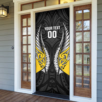Taranaki 2026 Rugby Custom Door Cover NZ Maori Silver Fern