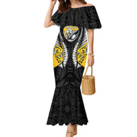 Taranaki 2026 Rugby Custom Family Matching Mermaid Dress and Hawaiian Shirt NZ Maori Silver Fern