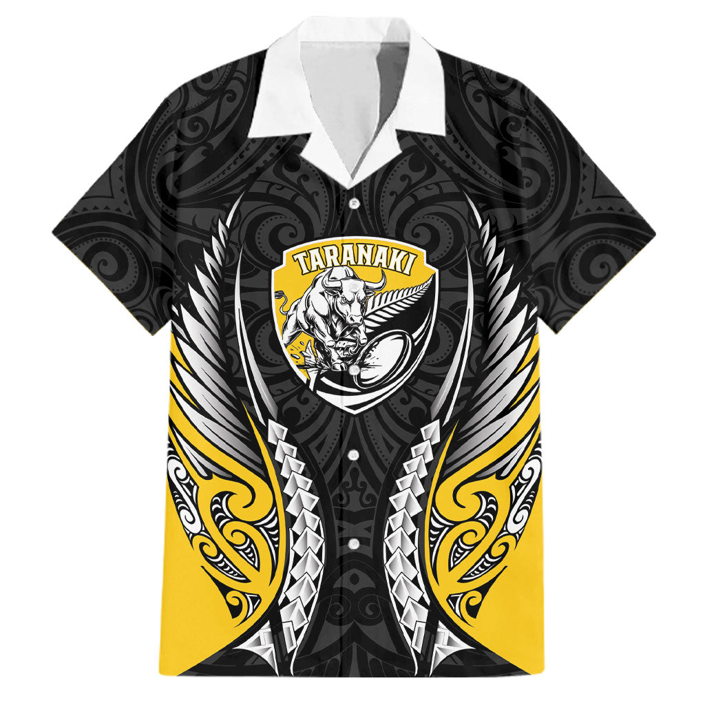 Taranaki 2026 Rugby Custom Family Matching Off The Shoulder Long Sleeve Dress and Hawaiian Shirt NZ Maori Silver Fern