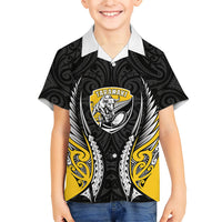 Taranaki 2026 Rugby Custom Family Matching Off The Shoulder Long Sleeve Dress and Hawaiian Shirt NZ Maori Silver Fern
