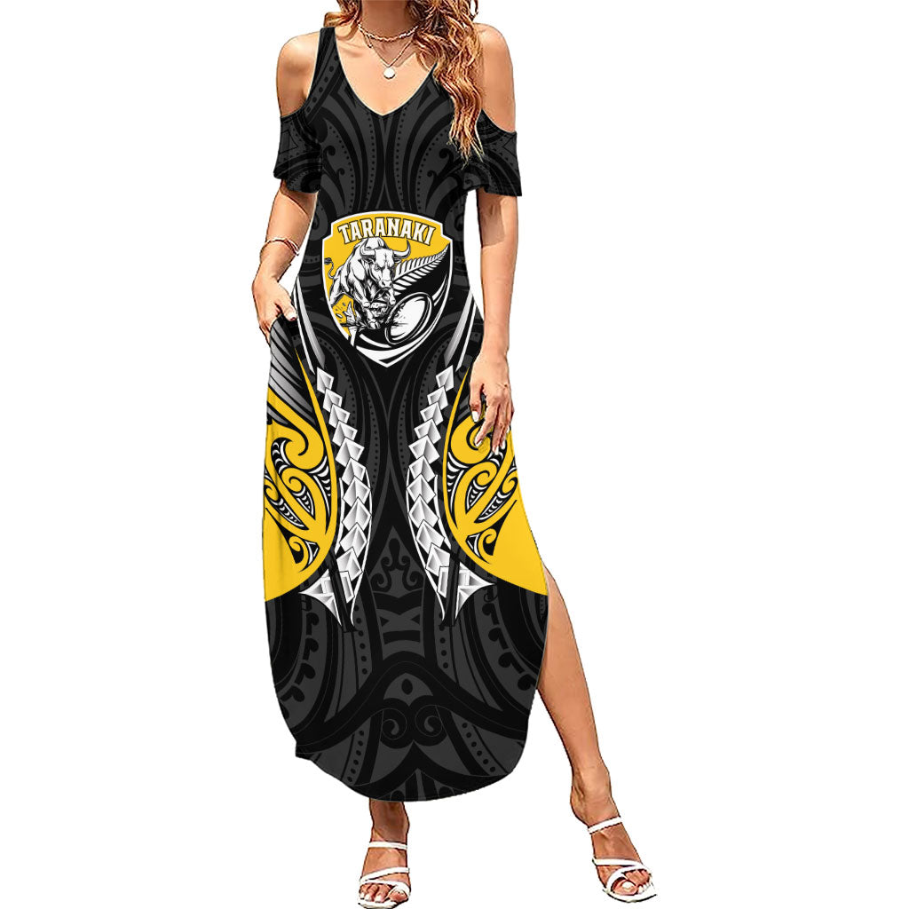Taranaki 2026 Rugby Custom Family Matching Summer Maxi Dress and Hawaiian Shirt NZ Maori Silver Fern